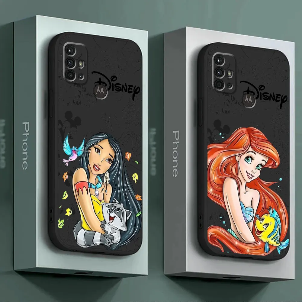 Case For Motorola G60 G30 G22 G52 G53 G71 G31 G72 G51 Edge 40 G32 20 G9 Plus One Fusion Black Funda Phone Cover Disney Princess