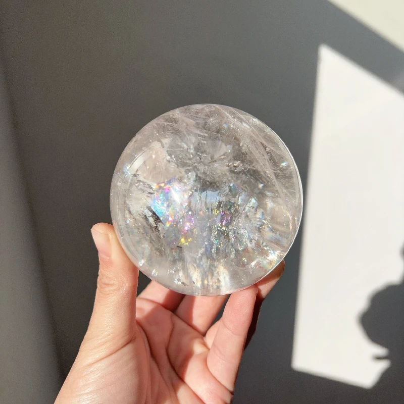 Natural crystal ball rainbow burst color big ball ornament decoration