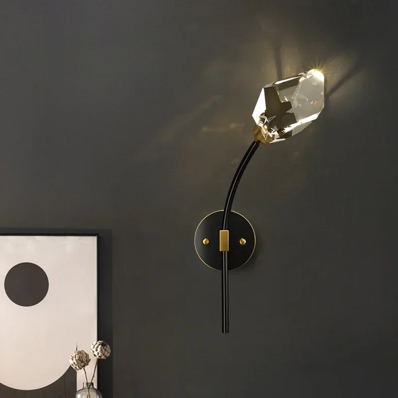 

Art Deco LED Chandelier Black Crystal Copper Hanging Lamp Suspension Luminaire for Dining Room Lighting Lustre