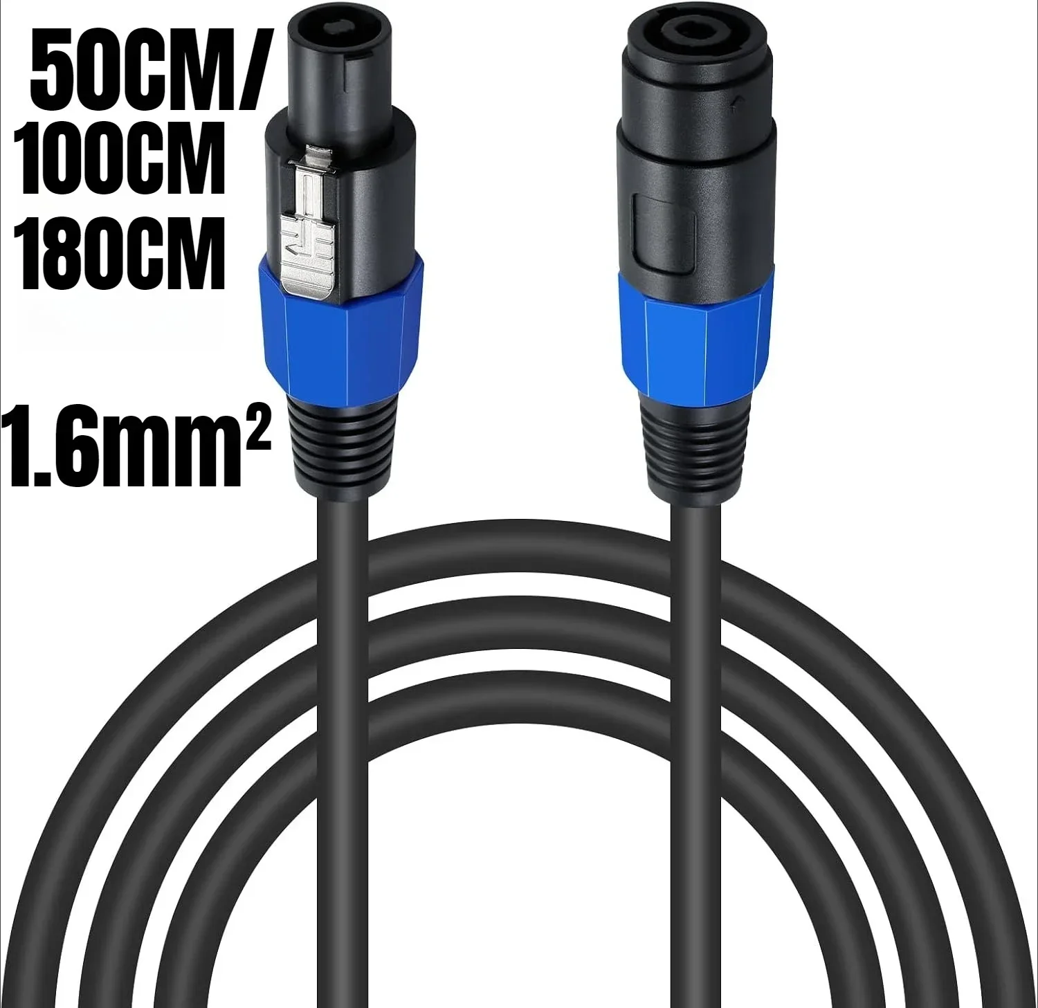1.6mm² Pure Copper Speakon Professional Stage Audio Speaker Cable for Engineering Project Power Amplifier Connection