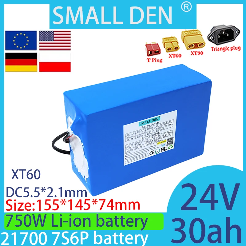 

New 21700 24V 30ah Lithium ion Battery Pack 7S6P 750W 30000mah High Power Electric Tool Large Capacity, Camping Travel Battery