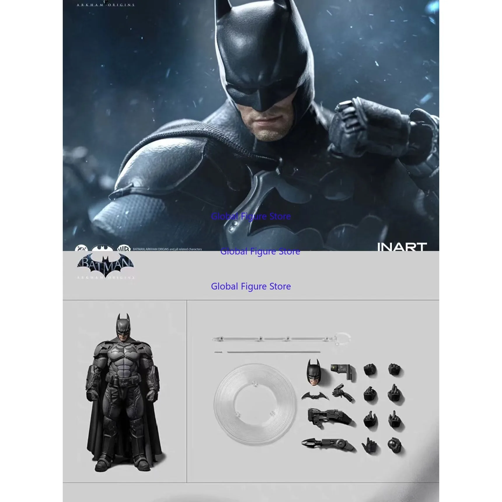 Sofort lieferbar: INART - Batman: Arkham Origins - Batman Actionfigur im Maßstab 1:12
