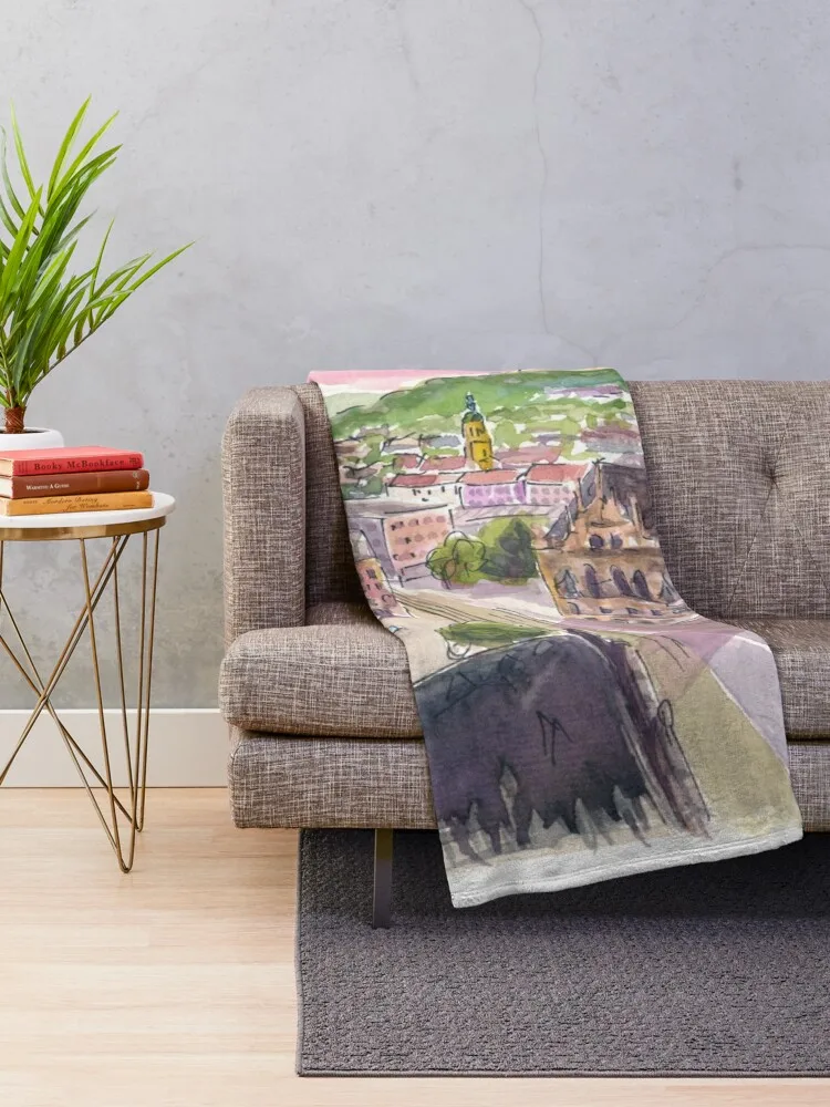 Saarbrücken Germany Cityview of Old Town Hall at Sunset Throw Blanket Blankets For Bed Custom Blankets