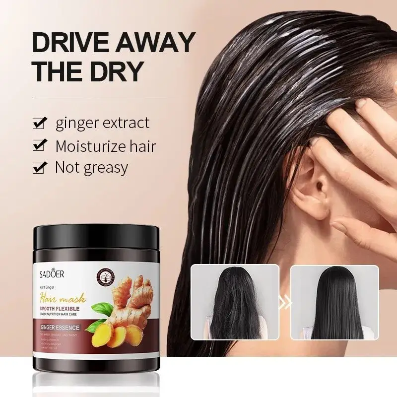

Ginger Repair Hair Mask for Damaged Dry Hair Anti Frizz Softening Nourishing Hair Fall Reduction 500g