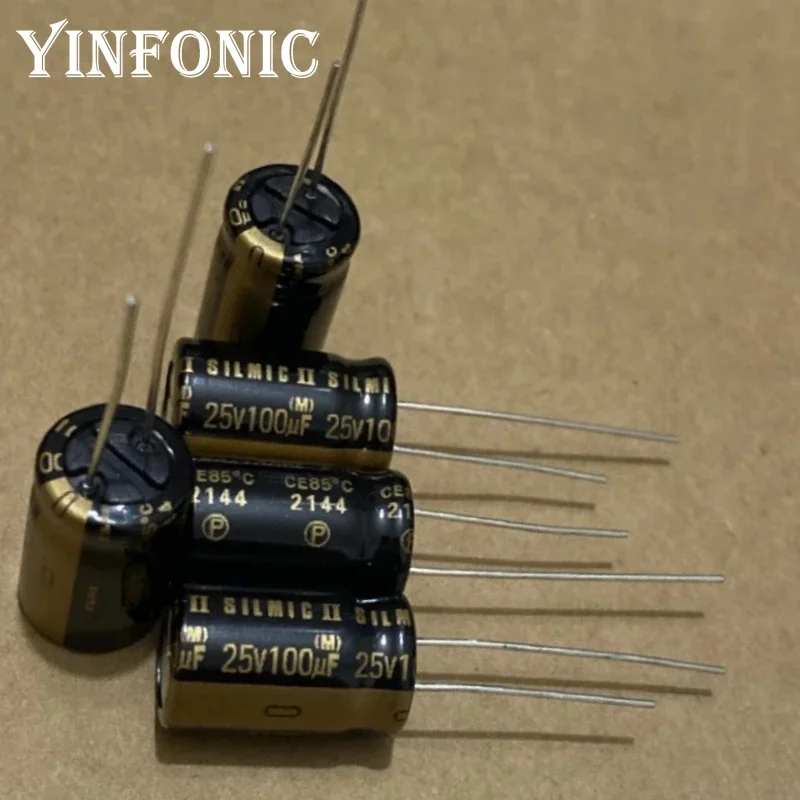 5 قطعة/50 قطعة ELNA 25V100UF 10x16 مللي متر SILMIC سلسلة 100 فائق التوهج/25 فولت النحاس دبوس الصوت مكثف مُكثَّف كهربائيًا #1