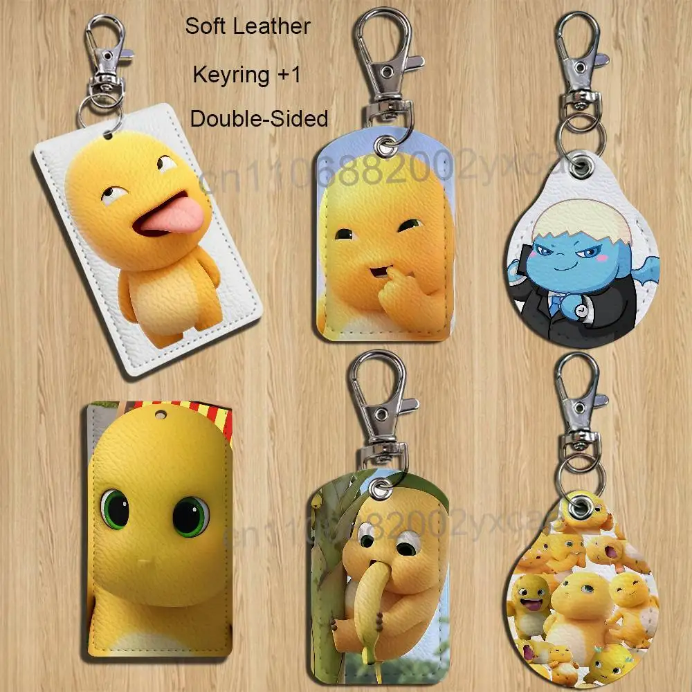

chubby adorable dinosaur Nailoong Cartoon Singer Anime Card Keychain Fashion Pendant Bag ID Door Card Case Bus Card Adult