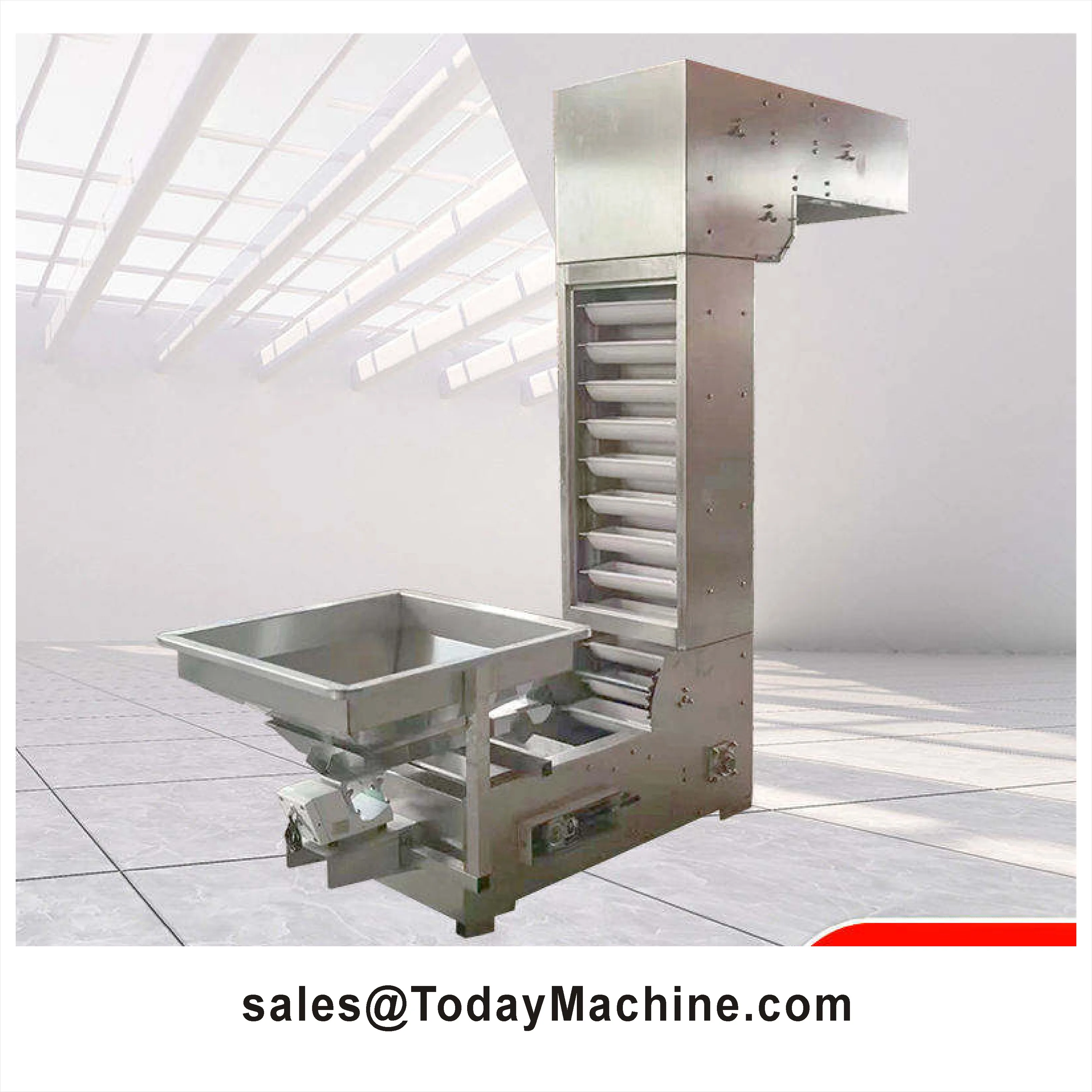 New High Quality Stainless Steel Z-Shaped Hopper Bucket Conveyor Elevator Large Capacity Durability Anti-Bacterial Oil Resistant