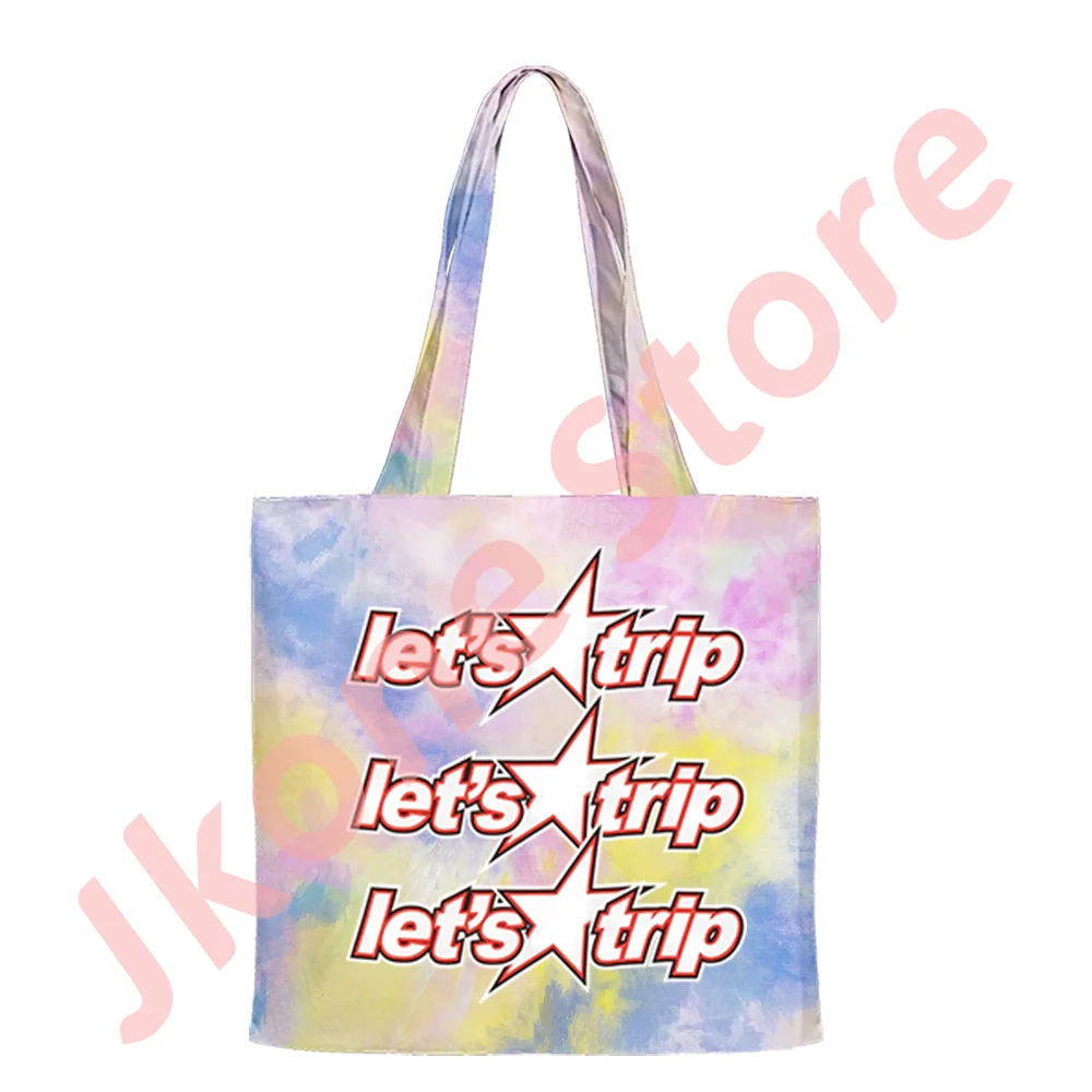 Sturniolo Triplets Let's Trip Star Merch Tote Shoulder Bags New Logo Canvas Bag Unisex Fashion Casual Streetwear