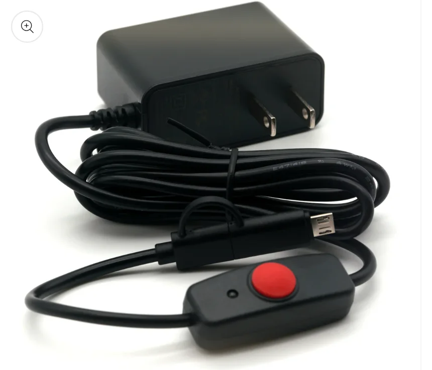 GenBasic 5V 3A USB Type-C Power Supply with MicroUSB Adapter with LED Power Switch