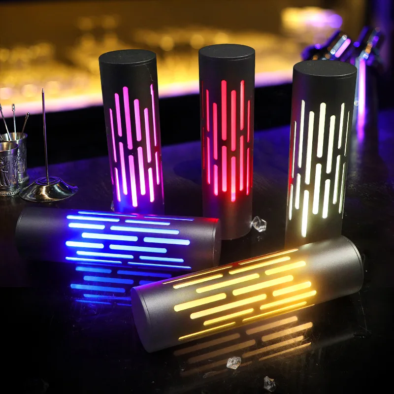 

Customized bar LED bar counter charging table lamp nightclub cafe restaurant striped cylindrical decorative table lamp