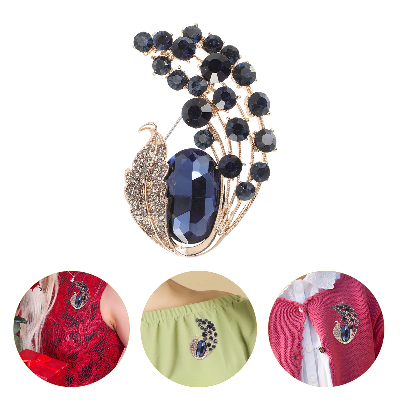 

Elegant Rhinestone Brooch Pin Crystal Lapel Pin For Coat Shirt Shawl Collar Decorative Brooch Clip Women Clothing Accessory