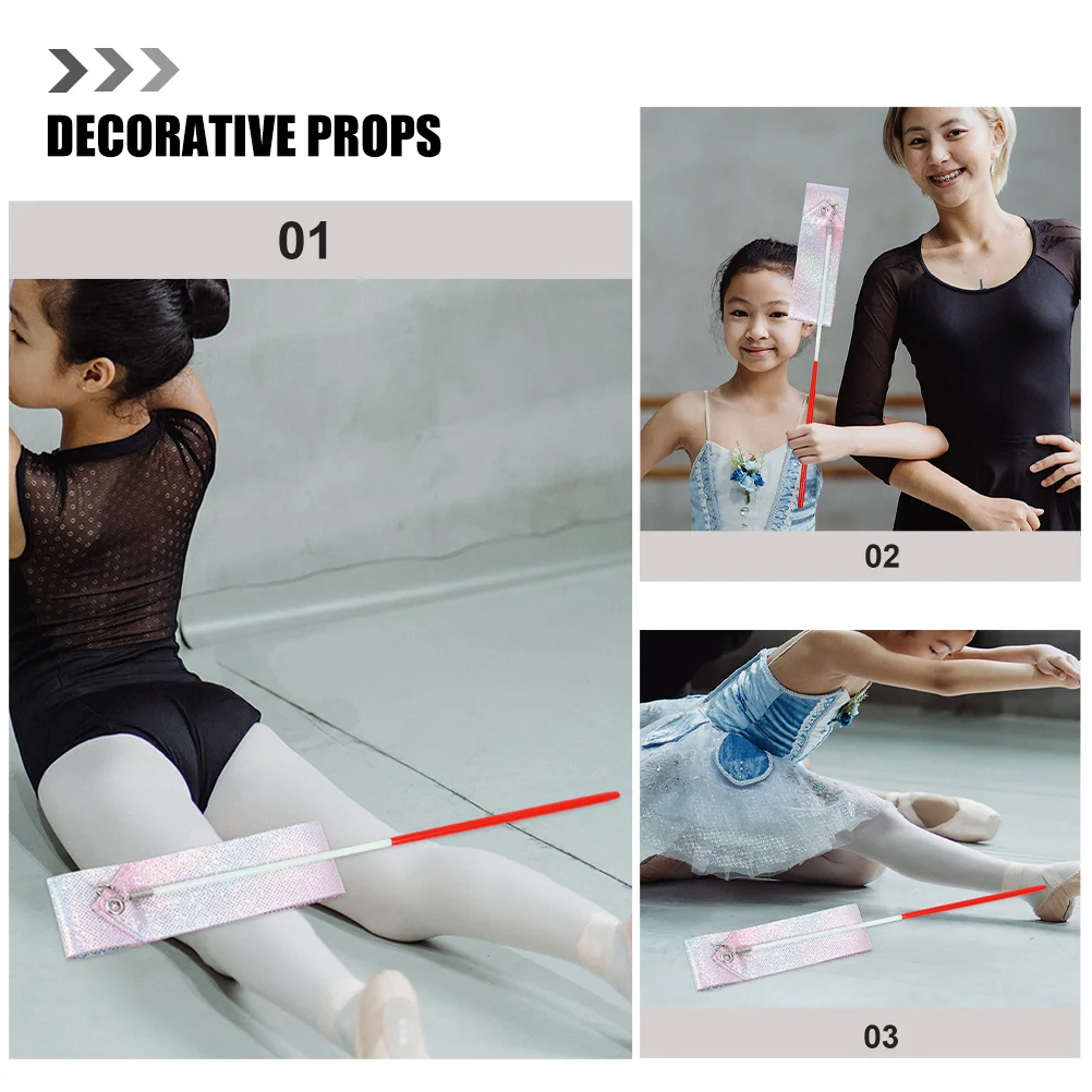 

2Pcs Flashing Star Ribbon Dancing Wand Gymnastics Streamers Decorative Party Favor Fitness Artistic Dance Performances