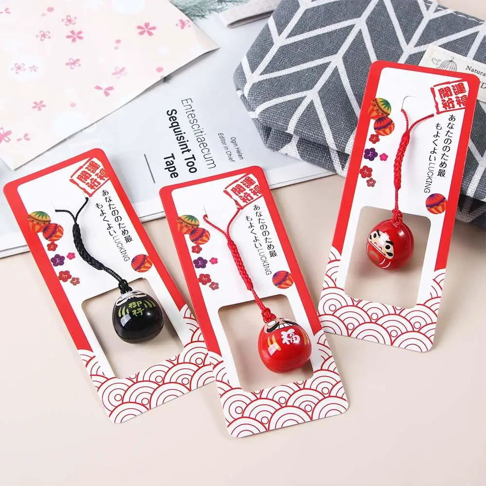 Decor Fortune Wealth Red Water Bells DIY Trinkets Phone Pendant Lucky Cat Keychains Bells Pendant Japan Daruma Keyring