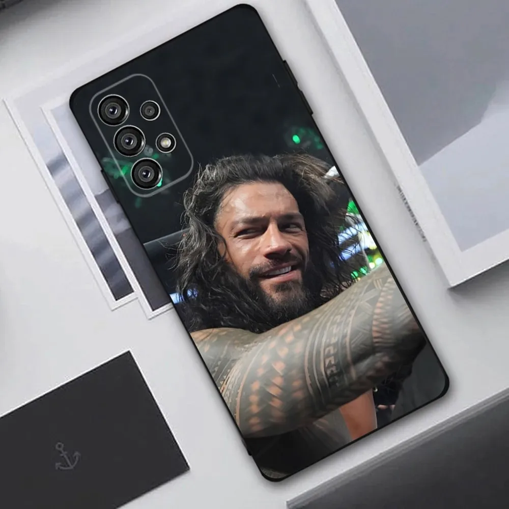 R-Roman Reigns Wrestling Star  Phone Case For Samsung Galaxy A20,A21s,A22,A31,A32,A52,A53,A72,73,A80,A91 Soft Black Cover