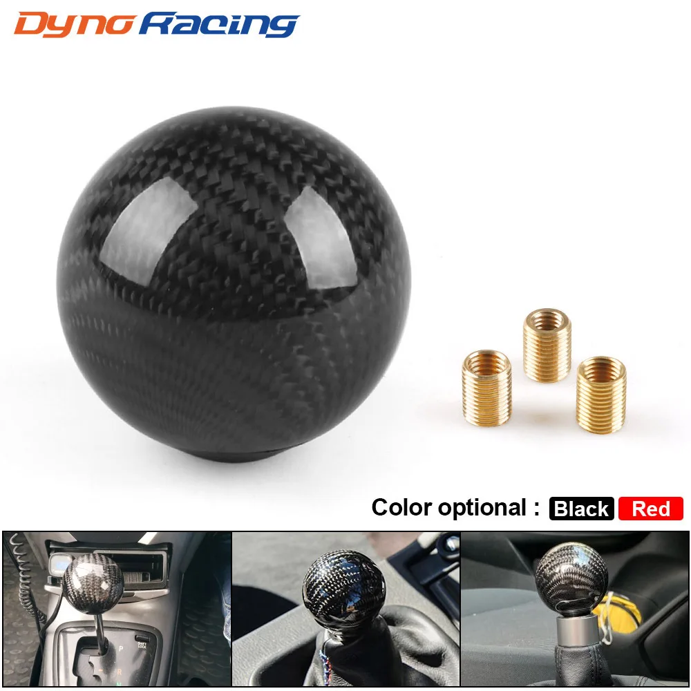 

Automobile Refitting Parts Real Carbon Fiber Gear Head Round Carbon Ripple Stick Shift Handle