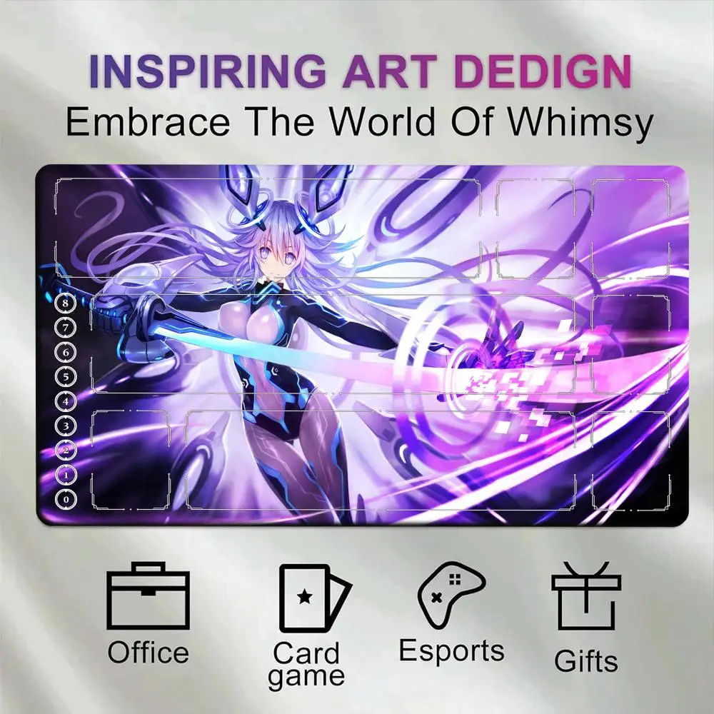 

Cartoon girl Magic mousepad Anime Card mats Rune Battlefielded Kaisa Card Battle Mat Single Player Board Game Battle playmat LOL