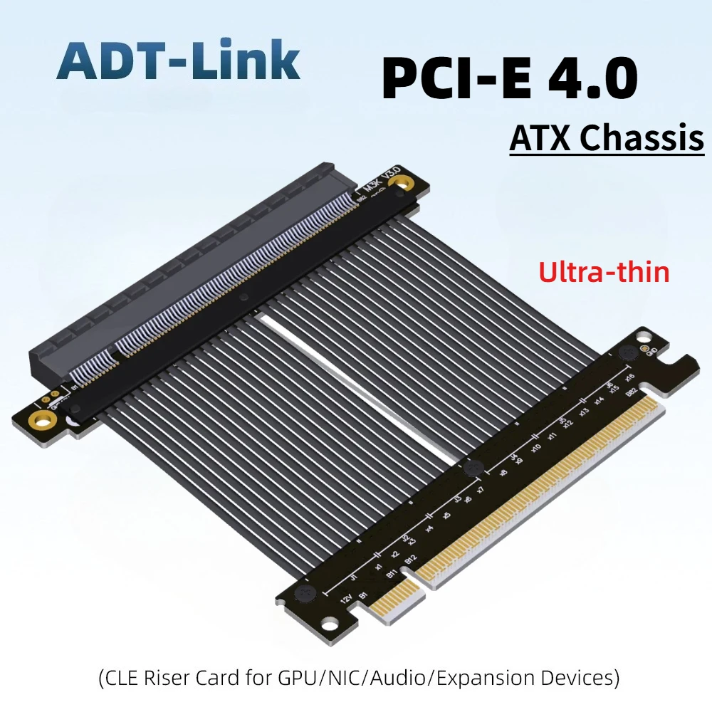 

Ultra-thin PCIE 4.0 X16 Riser Cable Flat Vertical Video Graphics Card Extension Shielded Flexible GPU Cable ATX Computer RTX4090