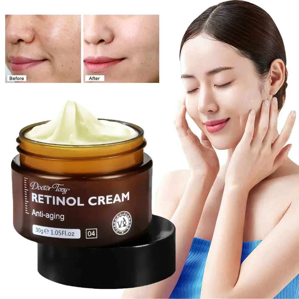 Creme facial anti-envelhecimento Retinol para mulheres, remover rugas, firmador, levantamento, clareamento, clareamento, hidratação, cuidados com a pele facial, 30g