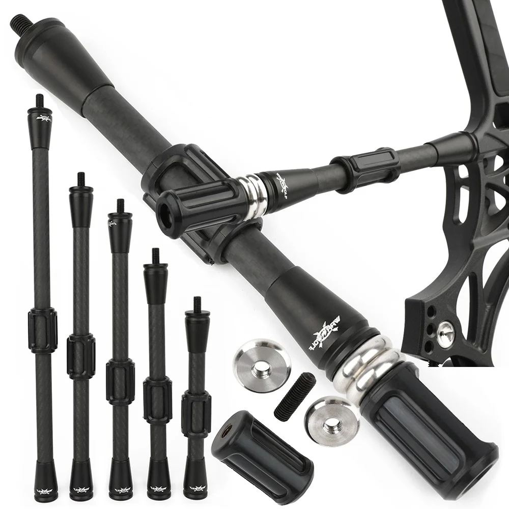 

3K Carbon Balance Rod Shock Absorber 7/9/11/12/15 Inch Bow Stabilizer Bar for Compound Bow Outdoors Hunting Shooting Target