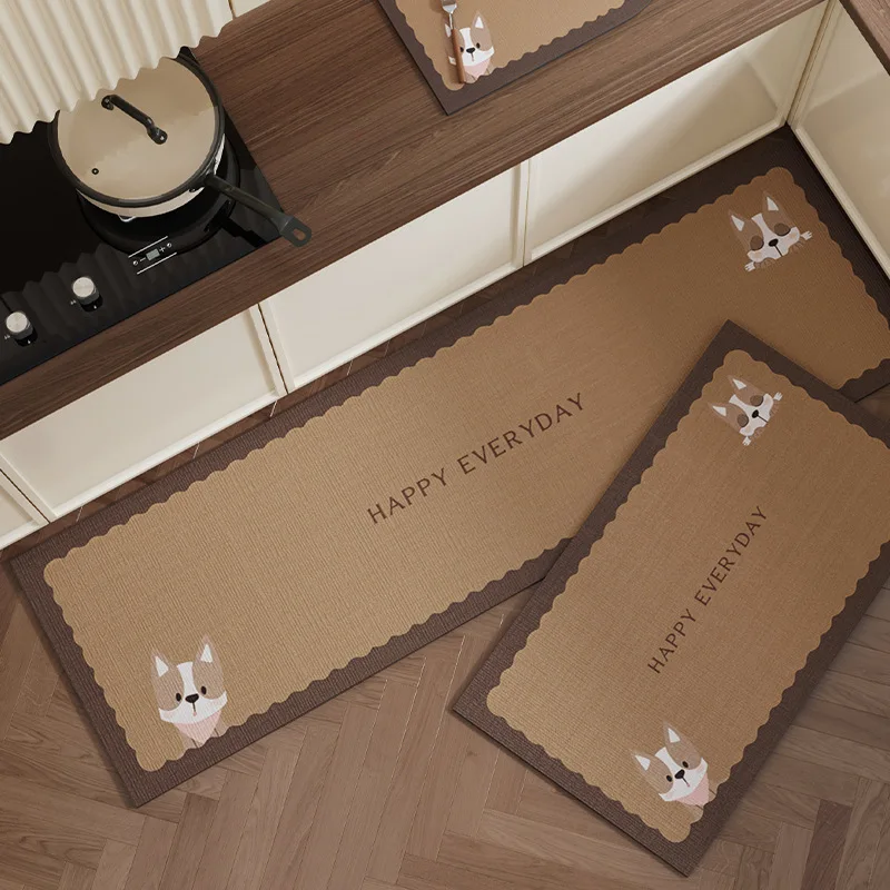 Panda Kitchen Rugs Set of 2, Non-Slip Cute Bamboo Print Floor Mats, Modern Kitchen Decor Mat for Cozy Home, Housewarming Gifts