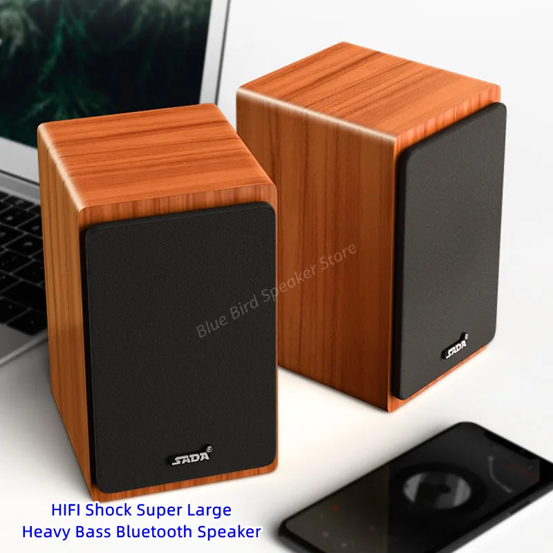 

HIFI шок супер большой тяжелый бас Bluetooth динамик деревянный громкость звука компьютерная игра настольный компьютер сабвуфер стерео звуковая коробка