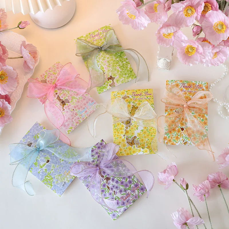 

10Pcs Birthday Flowers, Ribbons, Greeting Cards, Romantic Cards, Thanksgiving, General, Teacher's Day, Florist Greeting Cards