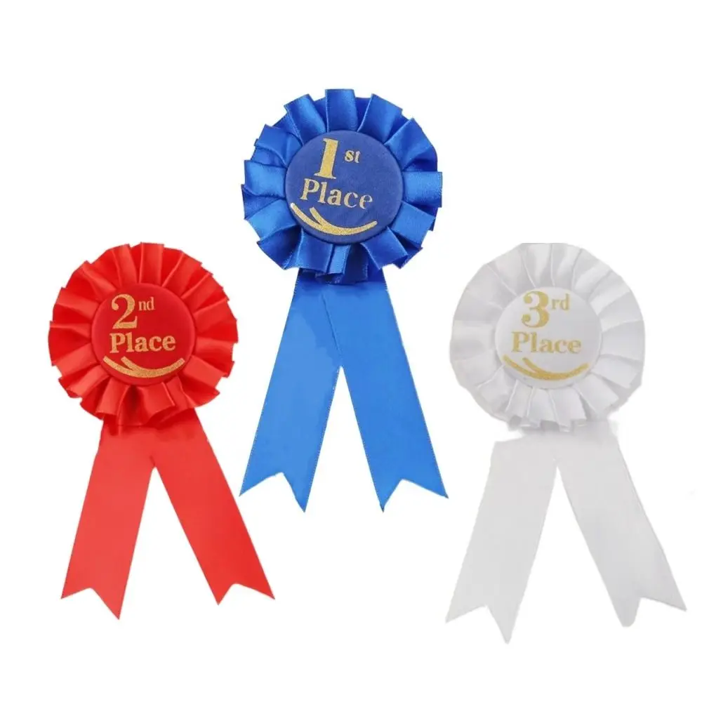 New Ribbon Award Set Rosette Ribbon Prize Ribbon 1st 2nd 3rd Place Medals Blue,Red,White Honorable Ribbon Recognition Ribbons