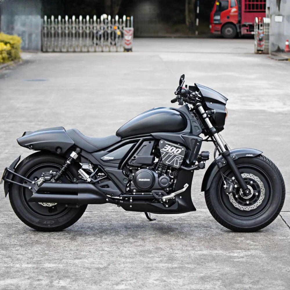 Customized Retro Motorcycle Exhaust Silencer Pipe Right Side Double Tube with Stainless Steel Material for Haojue Tr300 Criuser