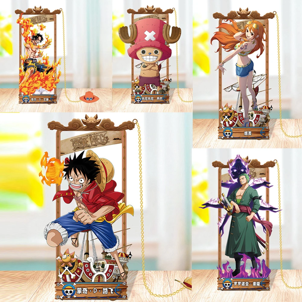 Anime One Piece Luffy Metal Bookmarks Action Figures Cartoon Zoro Ace Book Marks Collection Card Toys Children Adult Man Gifts