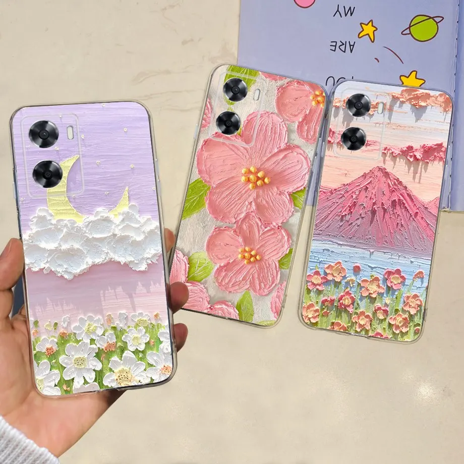 For Oppo A57s A57e A77s 4G Case Capa Silicone Painted Soft Black Cover for Oppo A57 A77 4G 2022 Cover TPU Coque Protective Cases