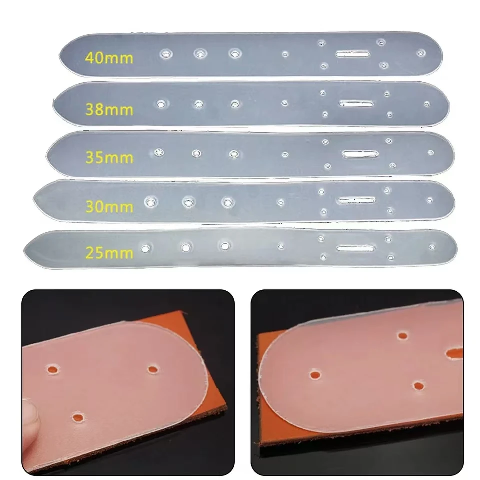 5pcs Belt Template DIY Leather Belt Punch Positioning Template Belt Positioning Templates Handcraft Tool 25/30/35/38/40mm