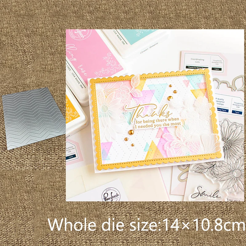 Металлический трафарет XLDesign для рукоделия, форма для резки, штамп, точечный шеврон, покрывало для скрапбукинга, высечка альбома, бумаги, тиснения для рукоделия