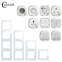 COSWALL White WIFI Tuya Smart EU / FR Wall Socket With PD 20W Type-C & A Dual USB Fast Charger With Power Monitoring DIY Module