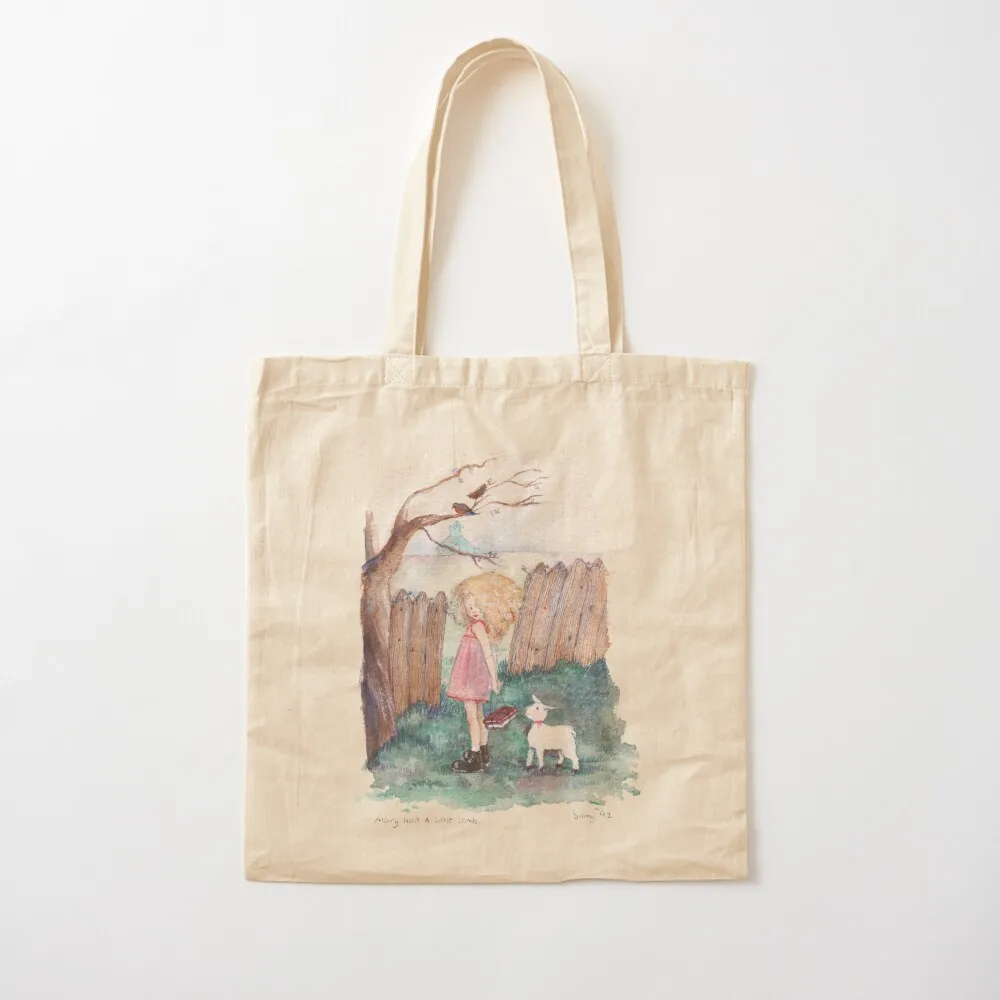 

Mary Had a Little Lamb Tote Bag bag luxury women Cloth bags Canvas Tote Bag