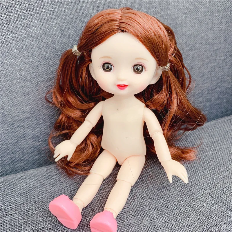 17Cm Pop 1/8 Bjd Pop Multi Haarkleur Smile Schattige Pop Multi-Joint Beweegbare Pop Speelgoed Cadeau Kids Meisjes Speelgoed Cadeau Vakantie Cadeau