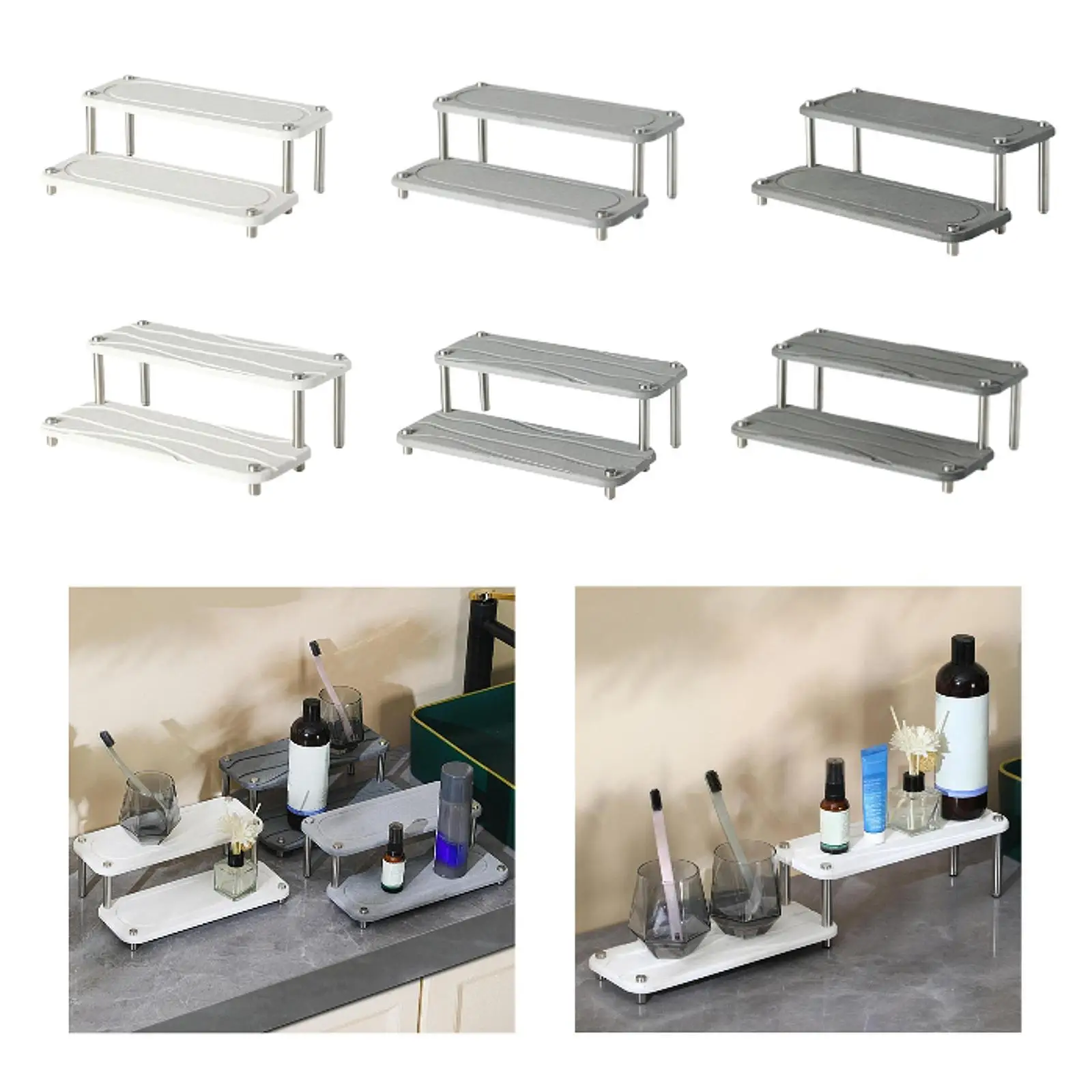 Kitchen Sink Organizer,fast Drying Sink Tray,2 Tier Multifunctional Home Decor,Sturdy Countertop Counter Tray Rack