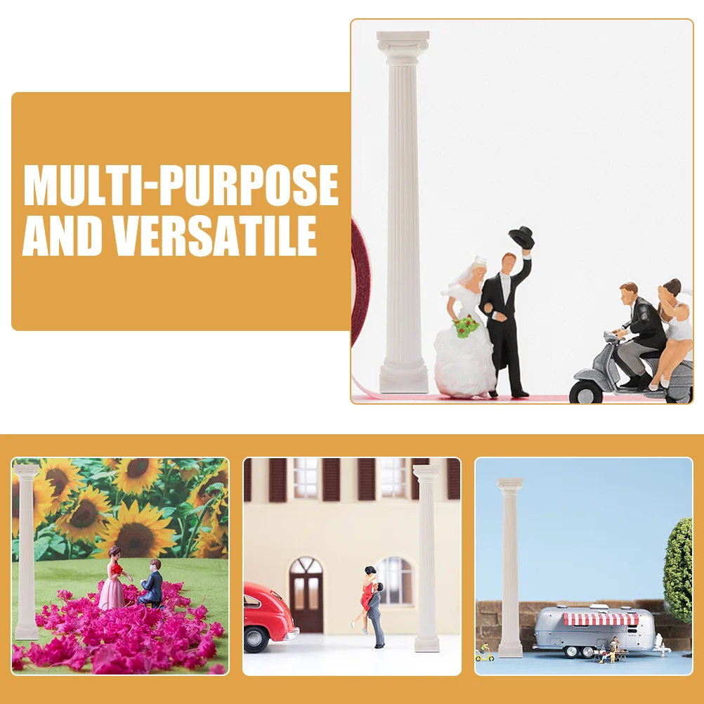 4 Pcs Roman Pillar Craft Column Model Photo Ornaments Decorative Indoor Porcelain Figurines