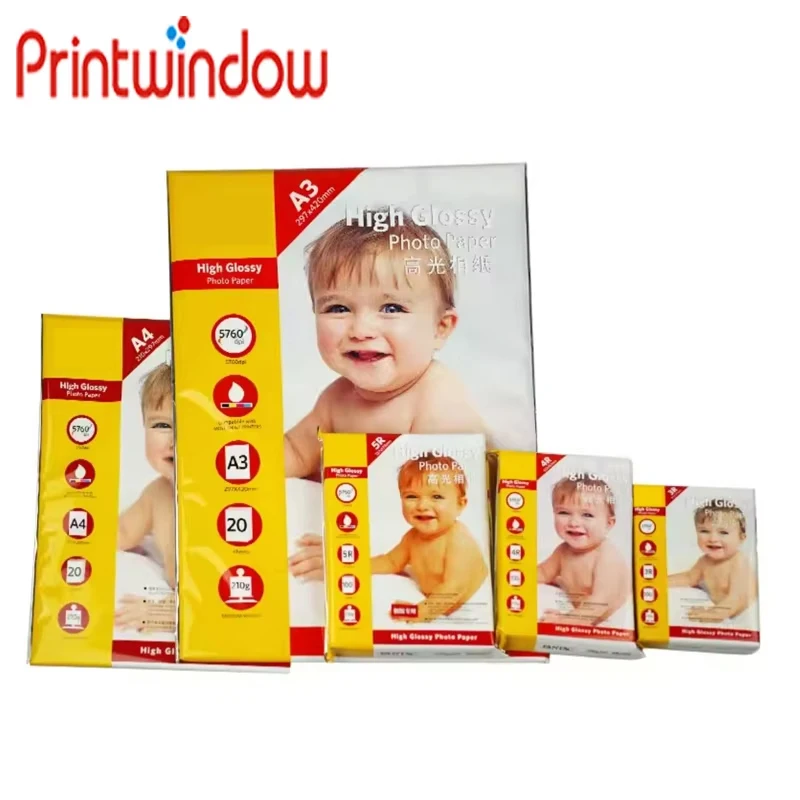 

Premium High Glossy Photo Paper For Fantac A3 A4 5 Inches 6 Inches 7 Inches 210g 20-200 Sheets Printer Paper High Quality