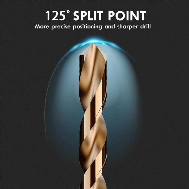 10Pcs Titanium Drill Bit Set HSS Drill Bit Tool for Stainless Steel Iron Wood Plastic Metal Copper Alloy Woodworking Hole Opener