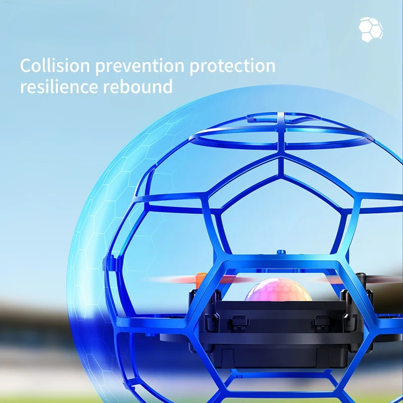 Football Drone 360° Stunts Full Stable Hover Lights One-Touch Takeoff Headless Mode Collision Protection Net Quadcopter Aircraft