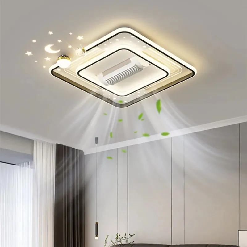 Vaneless Fan Ceiling Light Living Room Remote Control Ceiling Fan Lamp Decoration for Room Bedroom Ceiling Fan with Led Light