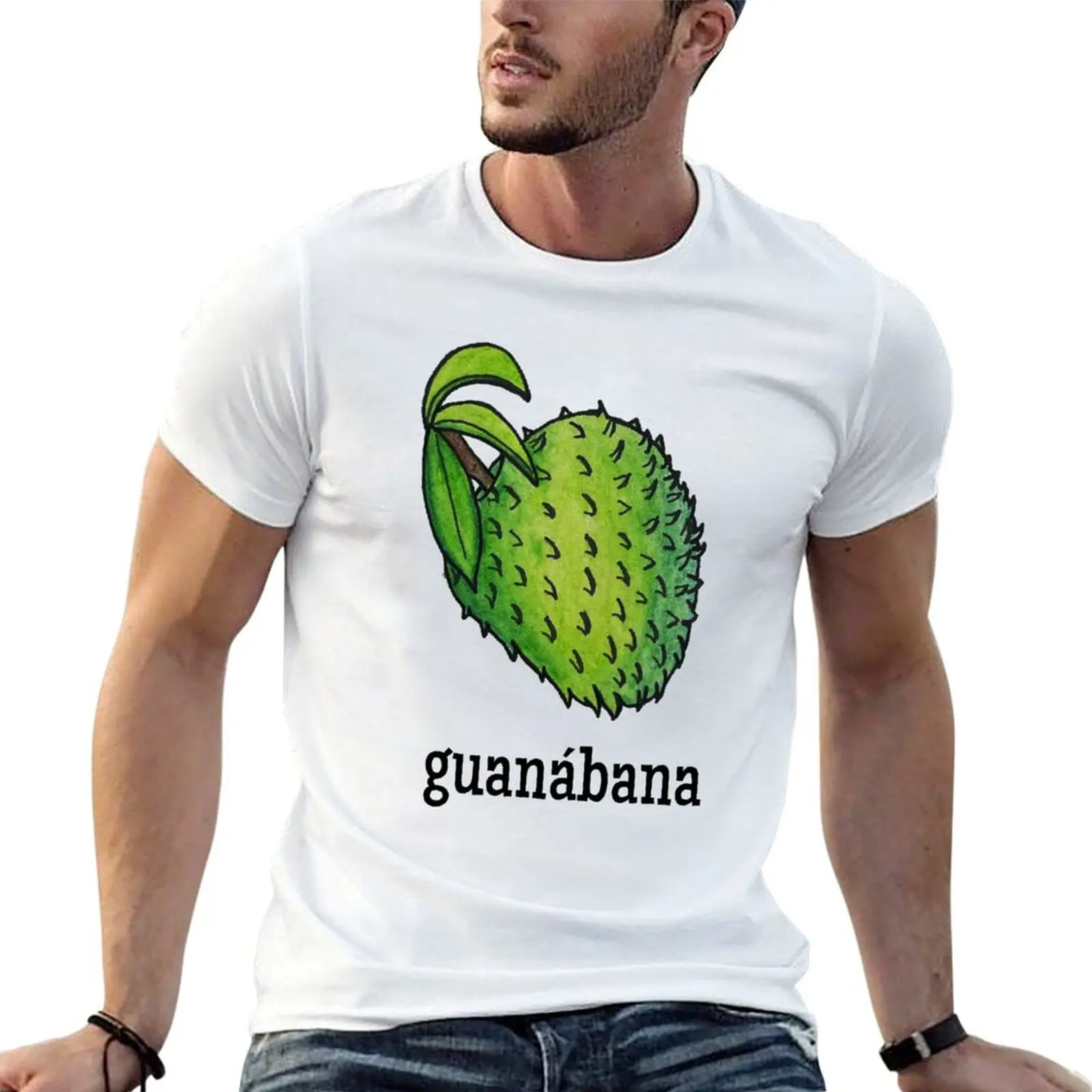 Camiseta Guanabana Soursop para hombre, corte ajustado, de algodón negro, lisa, paquete de camisetas para hombre, camiseta G para hombre.