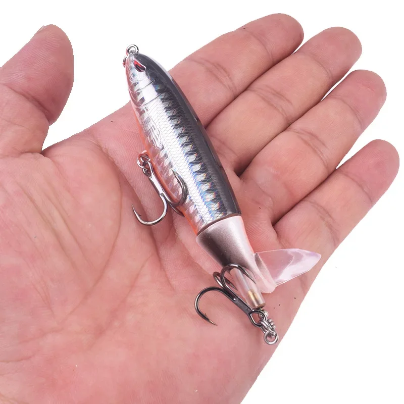 1 Pc with Propeller Wobblers Fishing Lure 10cm 13.5g Topwater Pencil Spin Soft Tail Artificial Hard Bait Fishing Tackle