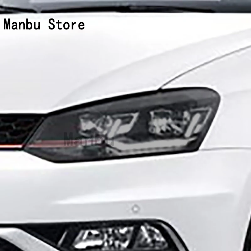 

For VW Polo 2016-2019 Car Front lAMP Headlight Center Pillar Protective Film Headlamp Transparent Black TPU Car Sticker