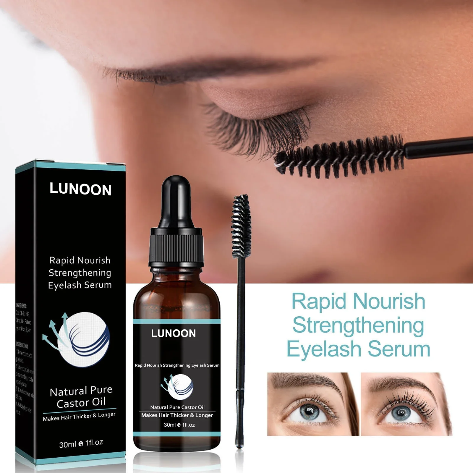 Serum do rzęs i brwi, naturalne, gęste, delikatne, podkręcone, głęboko odżywiające, nawilżające, wspomagające naturalny wzrost, płynne, do przedłużania rzęs, produkty do makijażu dla kobiet.
