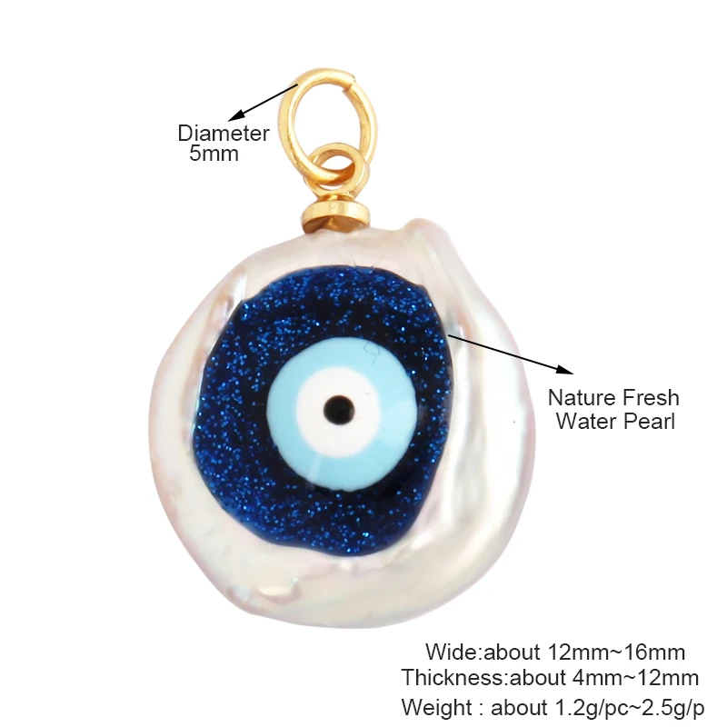 Unique Colourful Turkish Evil Luck Eye Charm Pendant,Nature Fresh Water Pearl DIY Bracelet Necklace Components Supplies L34