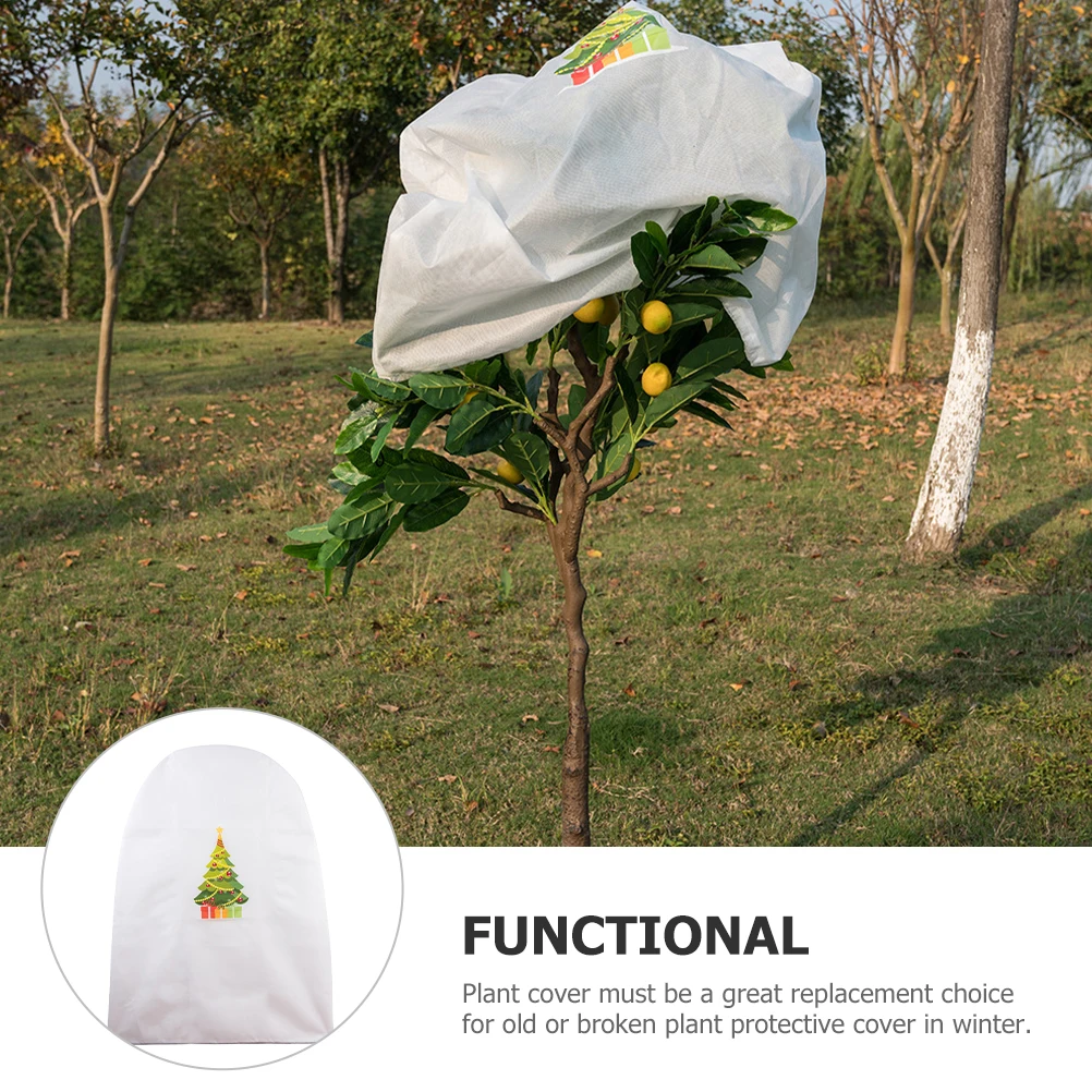 

Winter Plant Covers Frost Protection Non woven Fabric Outdoor Plants Protectors Adjustable Drawstring Christmas Tree Cover