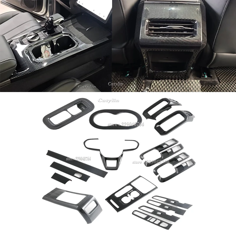 LHD RHD for Chery JAECOO J7 2024 2025 ABS Carbon Fiber AC Vent Cover Window Lift Switch Cover Gear Panel car Interior Accessorie