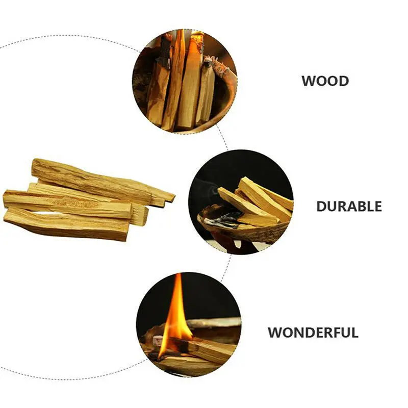 1/5pcs Palo Santo Natural Incense Sticks Wooden Smudging Stick Aromatherapy Burn Wooden Sticks No Fragrance (Random Type)