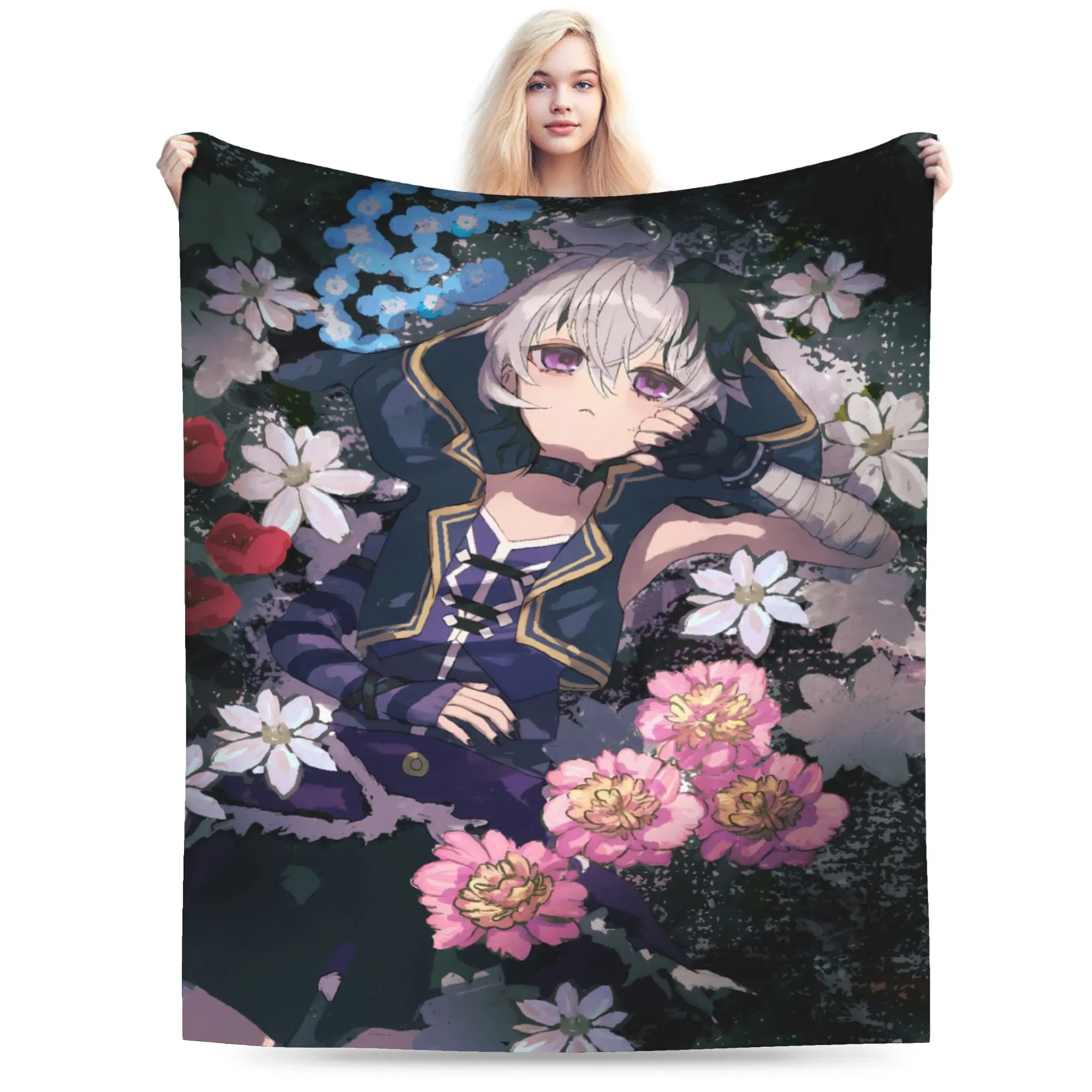 Singer V4flower Vflower Chibi Blanket Warm Soft Plush Throw Blanket For Kids Adult Home Decor Flannel Bedspread Bed Cover